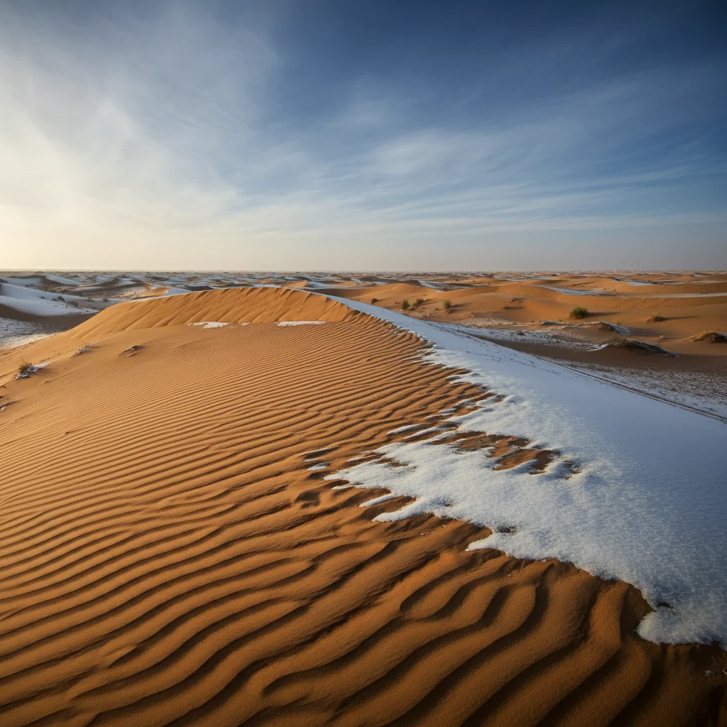 The Arabian Desert Witnesses Snowfall, a Groundbreaking Climatic Event